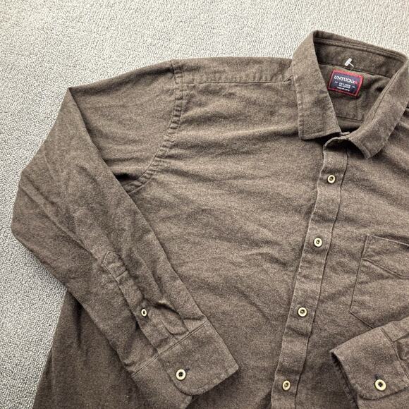 UNTUCKit Shirt Adult 2XL XXL Brown Button Up Long Sleeve Flannel Casual Men's - Picture 2 of 14